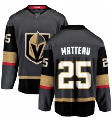 Men's Vegas Golden Knights #25 Stefan Matteau Authentic Black Home Fanatics Branded Breakaway NHL Jersey