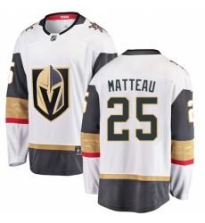 Men's Vegas Golden Knights #25 Stefan Matteau Authentic White Away Fanatics Branded Breakaway NHL Jersey