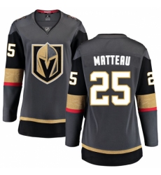 Women's Vegas Golden Knights #25 Stefan Matteau Authentic Black Home Fanatics Branded Breakaway NHL Jersey