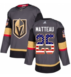 Youth Adidas Vegas Golden Knights #25 Stefan Matteau Authentic Gray USA Flag Fashion NHL Jersey