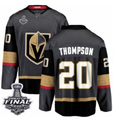Men's Vegas Golden Knights #20 Paul Thompson Authentic Black Home Fanatics Branded Breakaway 2018 Stanley Cup Final NHL Jersey