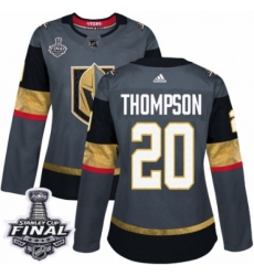 Women's Adidas Vegas Golden Knights #20 Paul Thompson Authentic Gray Home 2018 Stanley Cup Final NHL Jersey
