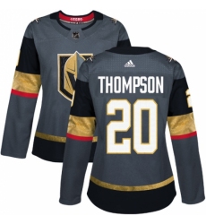 Women's Adidas Vegas Golden Knights #20 Paul Thompson Authentic Gray Home NHL Jersey