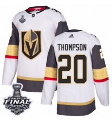 Women's Adidas Vegas Golden Knights #20 Paul Thompson Authentic White Away 2018 Stanley Cup Final NHL Jersey