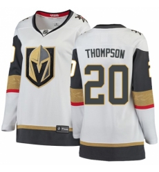 Women's Vegas Golden Knights #20 Paul Thompson Authentic White Away Fanatics Branded Breakaway NHL Jersey