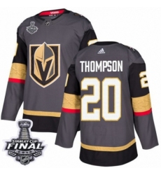 Youth Adidas Vegas Golden Knights #20 Paul Thompson Authentic Gray Home 2018 Stanley Cup Final NHL Jersey