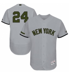 Men's Majestic New York Yankees #24 Gary Sanchez Grey Memorial Day Authentic Collection Flex Base MLB Jersey