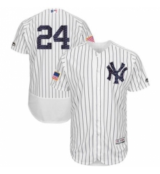 Men's Majestic New York Yankees #24 Gary Sanchez White Stars & Stripes Authentic Collection Flex Base MLB Jersey