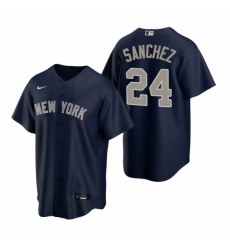 Men's Nike New York Yankees #24 Gary Sanchez Navy Alternate Stitched Baseball Jersey