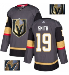 Men's Adidas Vegas Golden Knights #19 Reilly Smith Authentic Gray Fashion Gold NHL Jersey