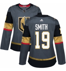 Women's Adidas Vegas Golden Knights #19 Reilly Smith Authentic Gray Home NHL Jersey