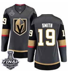 Women's Vegas Golden Knights #19 Reilly Smith Authentic Black Home Fanatics Branded Breakaway 2018 Stanley Cup Final NHL Jersey