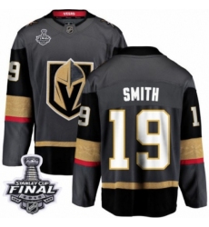 Youth Vegas Golden Knights #19 Reilly Smith Authentic Black Home Fanatics Branded Breakaway 2018 Stanley Cup Final NHL Jersey