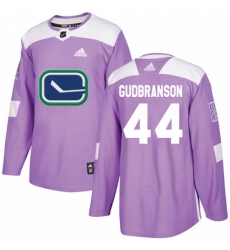 Men's Adidas Vancouver Canucks #44 Erik Gudbranson Authentic Purple Fights Cancer Practice NHL Jersey