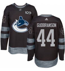 Men's Reebok Vancouver Canucks #44 Erik Gudbranson Authentic Black 1917-2017 100th Anniversary NHL Jersey