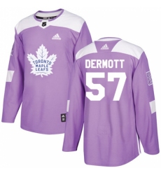Men's Adidas Toronto Maple Leafs #57 Travis Dermott Authentic Purple Fights Cancer Practice NHL Jersey