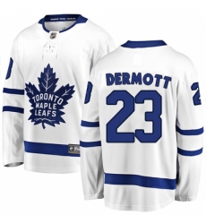 Men's Toronto Maple Leafs #23 Travis Dermott Authentic White Away Fanatics Branded Breakaway NHL Jersey