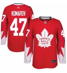 Men's Adidas Toronto Maple Leafs #47 Leo Komarov Authentic Red Alternate NHL Jersey