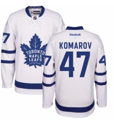 Men's Reebok Toronto Maple Leafs #47 Leo Komarov Authentic White Away NHL Jersey