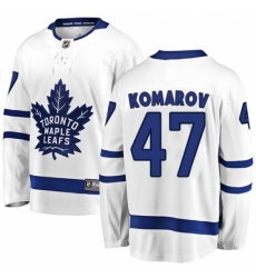 Men's Toronto Maple Leafs #47 Leo Komarov Fanatics Branded White Away Breakaway NHL Jersey