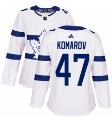 Women's Adidas Toronto Maple Leafs #47 Leo Komarov Authentic White 2018 Stadium Series NHL Jersey