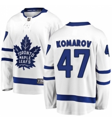 Youth Toronto Maple Leafs #47 Leo Komarov Fanatics Branded White Away Breakaway NHL Jersey