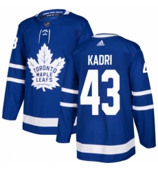 Men's Adidas Toronto Maple Leafs #43 Nazem Kadri Authentic Royal Blue Home NHL Jersey