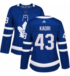 Women's Adidas Toronto Maple Leafs #43 Nazem Kadri Authentic Royal Blue Home NHL Jersey