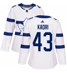 Women's Adidas Toronto Maple Leafs #43 Nazem Kadri Authentic White 2018 Stadium Series NHL Jersey