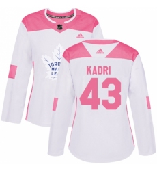 Women's Adidas Toronto Maple Leafs #43 Nazem Kadri Authentic White/Pink Fashion NHL Jersey