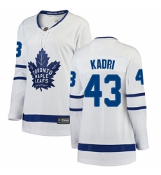 Women's Toronto Maple Leafs #43 Nazem Kadri Authentic White Away Fanatics Branded Breakaway NHL Jersey