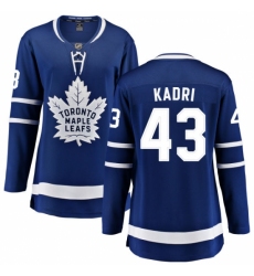 Women's Toronto Maple Leafs #43 Nazem Kadri Fanatics Branded Royal Blue Home Breakaway NHL Jersey