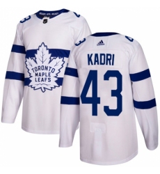 Youth Adidas Toronto Maple Leafs #43 Nazem Kadri Authentic White 2018 Stadium Series NHL Jersey