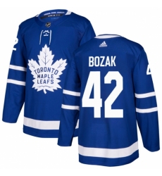 Men's Adidas Toronto Maple Leafs #42 Tyler Bozak Authentic Royal Blue Home NHL Jersey