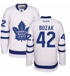 Men's Reebok Toronto Maple Leafs #42 Tyler Bozak Authentic White Away NHL Jersey