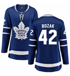 Women's Toronto Maple Leafs #42 Tyler Bozak Fanatics Branded Royal Blue Home Breakaway NHL Jersey