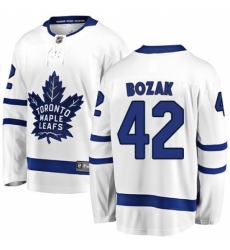 Youth Toronto Maple Leafs #42 Tyler Bozak Fanatics Branded White Away Breakaway NHL Jersey