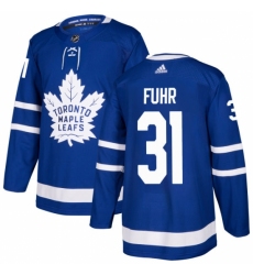 Men's Adidas Toronto Maple Leafs #31 Grant Fuhr Authentic Royal Blue Home NHL Jersey