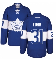 Men's Reebok Toronto Maple Leafs #31 Grant Fuhr Authentic Royal Blue 2017 Centennial Classic NHL Jersey