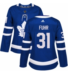 Women's Adidas Toronto Maple Leafs #31 Grant Fuhr Authentic Royal Blue Home NHL Jersey