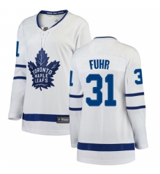 Women's Toronto Maple Leafs #31 Grant Fuhr Authentic White Away Fanatics Branded Breakaway NHL Jersey
