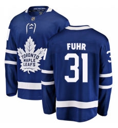 Youth Toronto Maple Leafs #31 Grant Fuhr Fanatics Branded Royal Blue Home Breakaway NHL Jersey