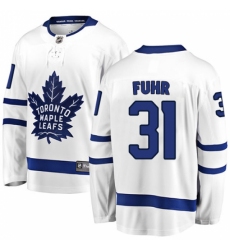 Youth Toronto Maple Leafs #31 Grant Fuhr Fanatics Branded White Away Breakaway NHL Jersey