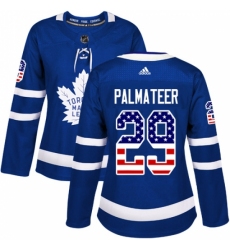 Women's Adidas Toronto Maple Leafs #29 Mike Palmateer Authentic Royal Blue USA Flag Fashion NHL Jersey