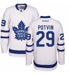Men's Reebok Toronto Maple Leafs #29 Felix Potvin Authentic White Away NHL Jersey