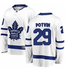 Men's Toronto Maple Leafs #29 Felix Potvin Fanatics Branded White Away Breakaway NHL Jersey