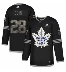 Men's Adidas Toronto Maple Leafs #28 Tie Domi Black Authentic Classic Stitched NHL Jersey