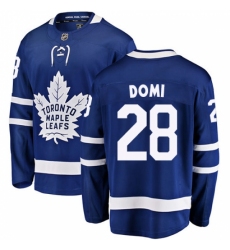 Men's Toronto Maple Leafs #28 Tie Domi Fanatics Branded Royal Blue Home Breakaway NHL Jersey