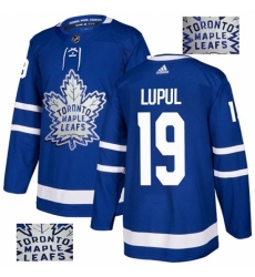 Men's Adidas Toronto Maple Leafs #19 Joffrey Lupul Authentic Royal Blue Fashion Gold NHL Jersey