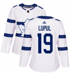 Women's Adidas Toronto Maple Leafs #19 Joffrey Lupul Authentic White 2018 Stadium Series NHL Jersey